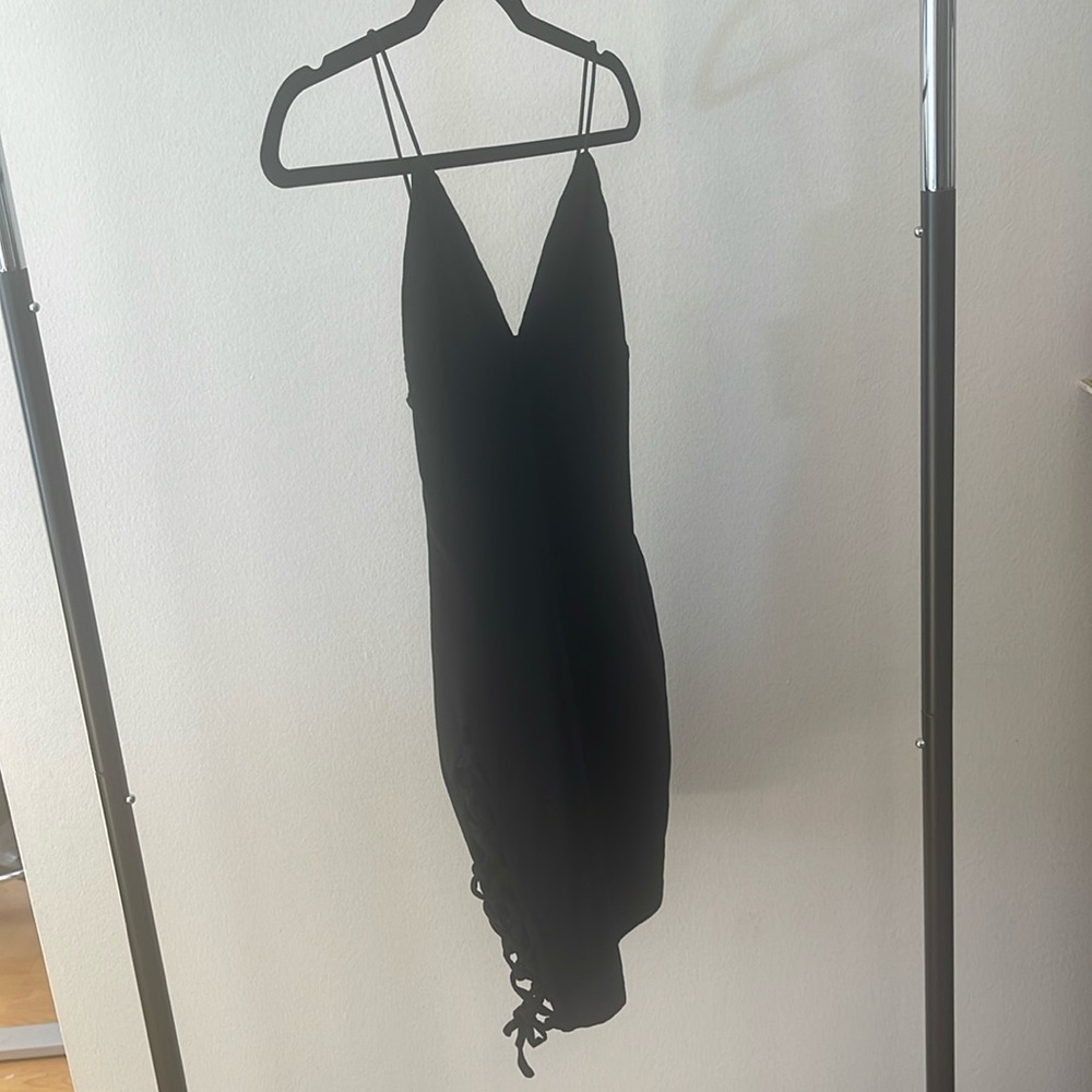 NWT Women Tiger Mist Black SIDE TIE DRESS Size XS